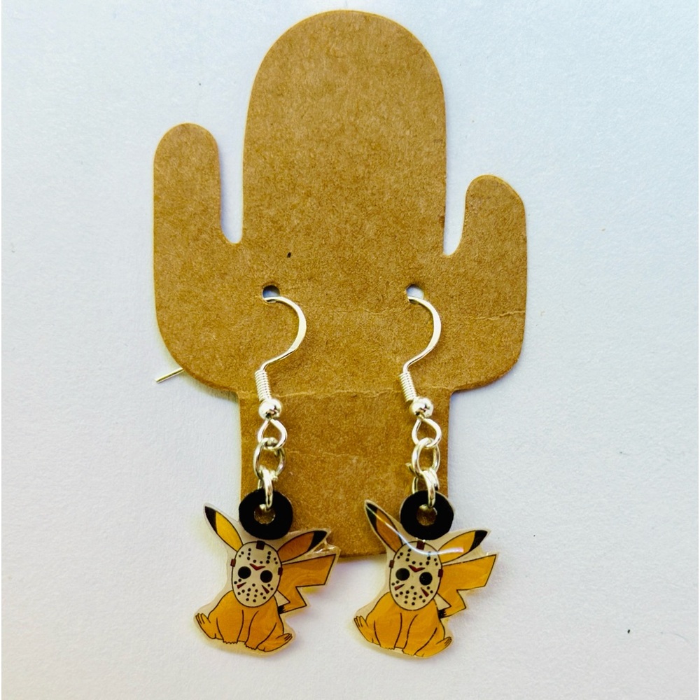 Pikachu Jason mask earrings